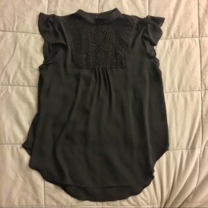 Express black blouse with lace front
